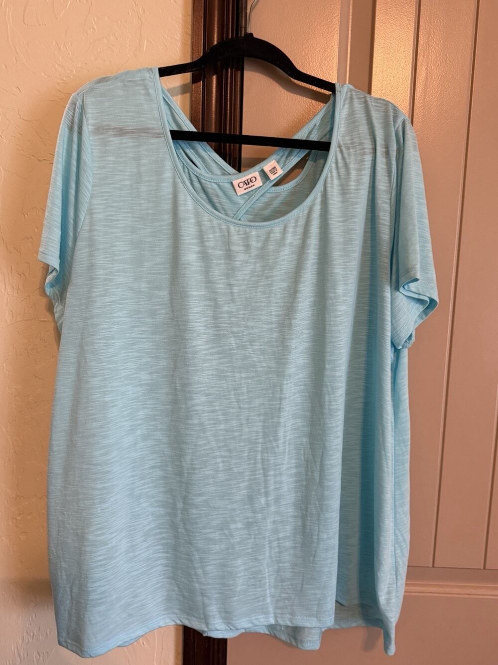 Cato Women’s Size 26/28W Light Teal Short Sleeve T-shirt